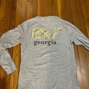Vineyard Vines Georgia Peach Light Gray Long Sleeve Tee size S